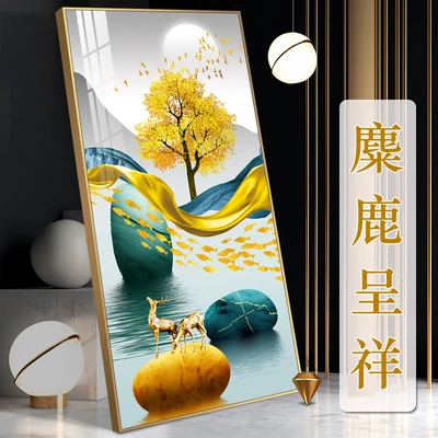 5d钻石画2025新款客厅高级时来运转玄关十字绣招财鹿点贴粘钻石绣