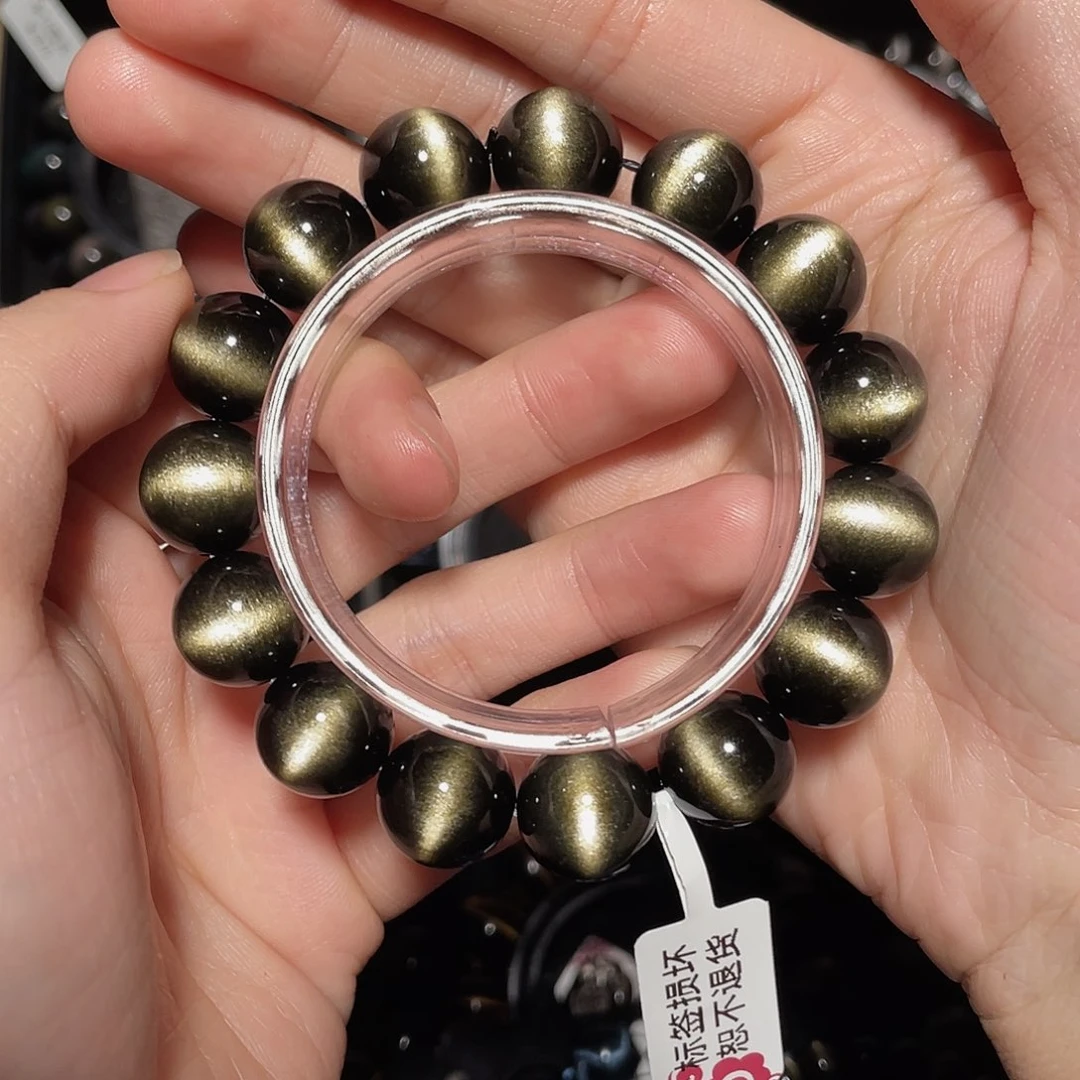 不***以黑曜岩未镶嵌手链