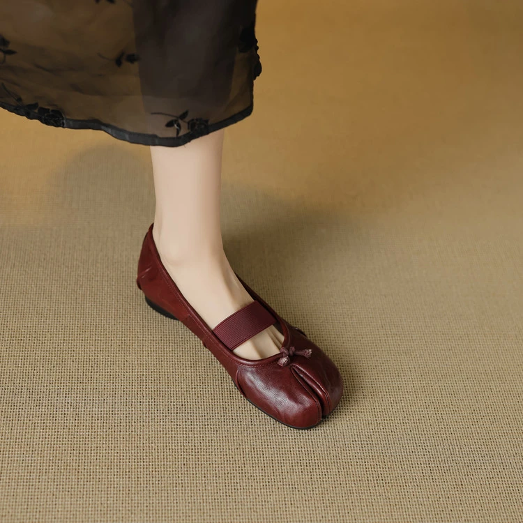 1.5cm 法式复古舒适百搭软底玛丽珍鞋春季简约风时尚浅口分趾单鞋