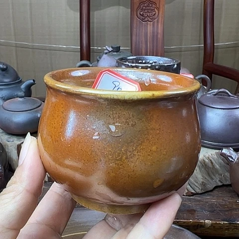 戬谷龙窑柴烧茶杯90