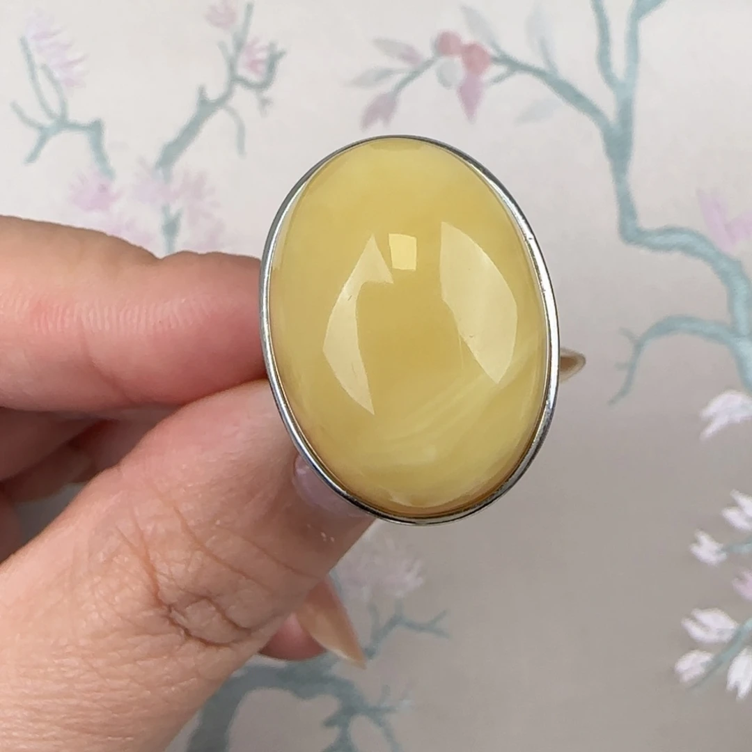 蜜蜡戒指银S925镶嵌1111111
