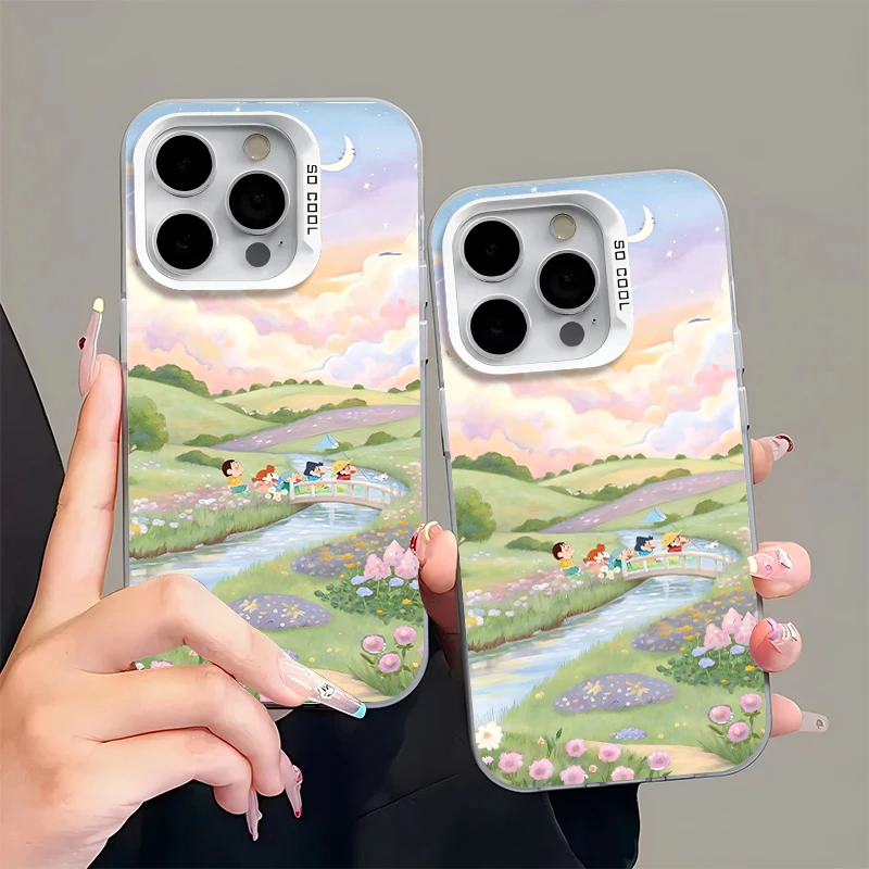 飞虎胜动漫春游小新适用苹果16pro/15手机壳华为vivo小米opp卡通