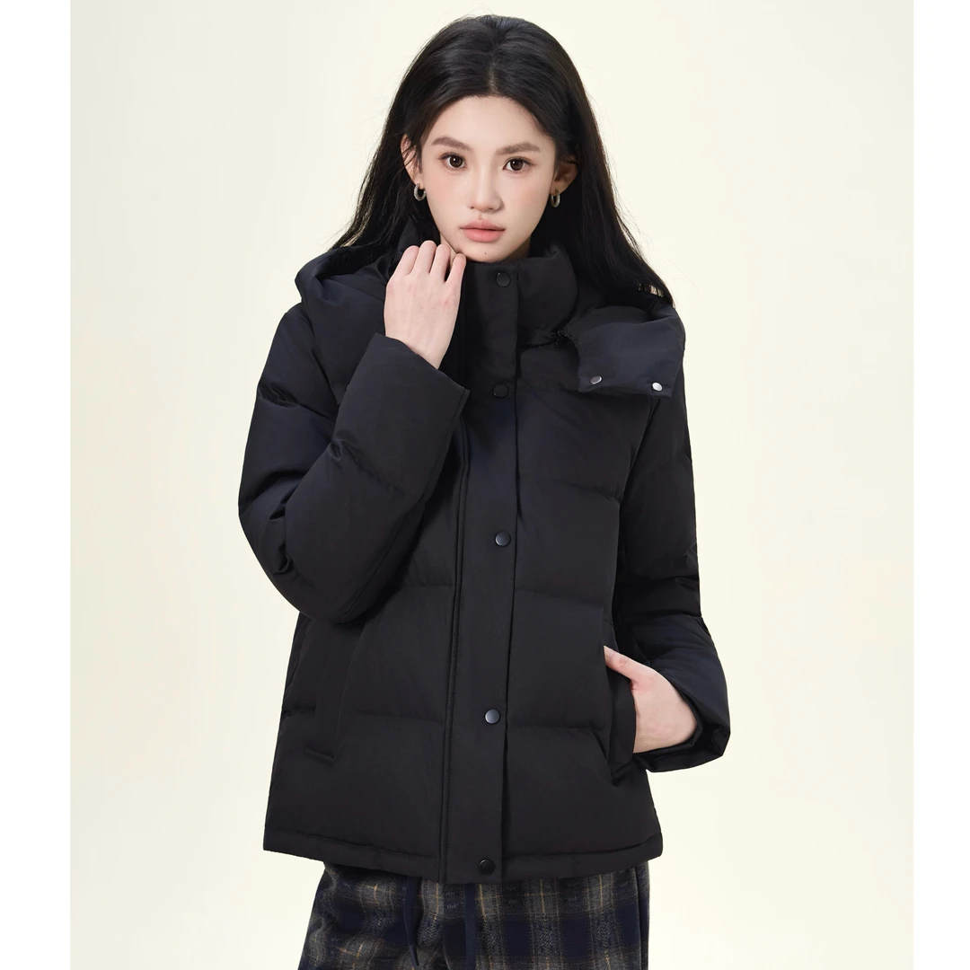 茵曼冬季加厚保暖羽绒服女舒适休闲面包服长款外套