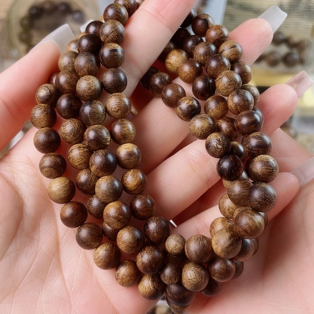 手串沉香富森红土沉窖藏古董瘤疤0.8×108