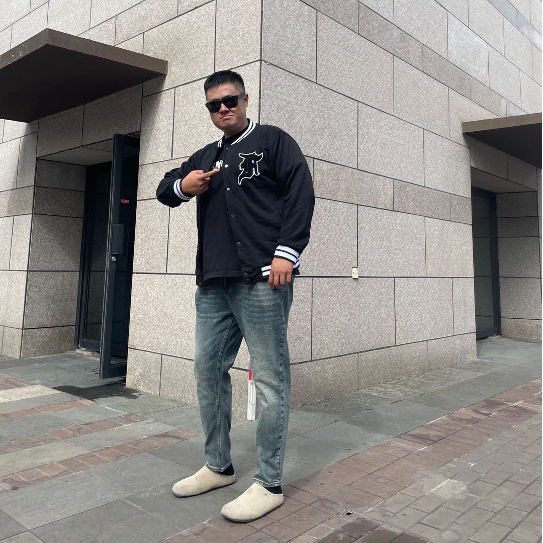 大码外套收口袖男士夹克透气时尚百搭直筒加绒款秋冬款休闲男装