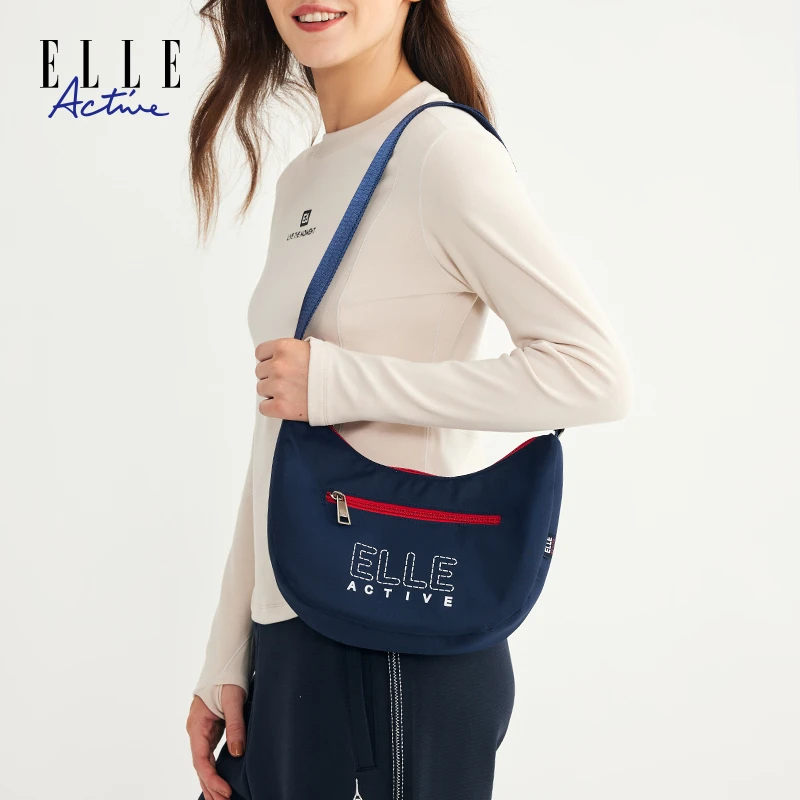 ELLE Active新款拉链斜挎包户外运动休闲包简约百搭单肩包女包