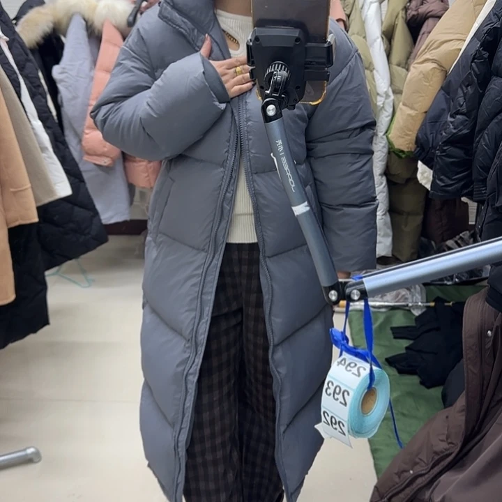 女外套灰色长款外套