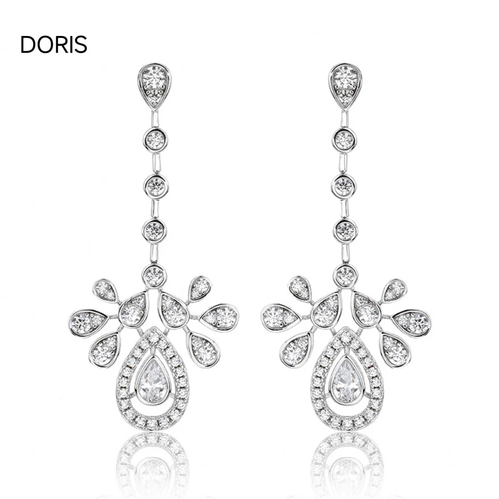 925银合成锆石耳饰  DORIS【皇冠耳环】气质女王套装轻奢款
