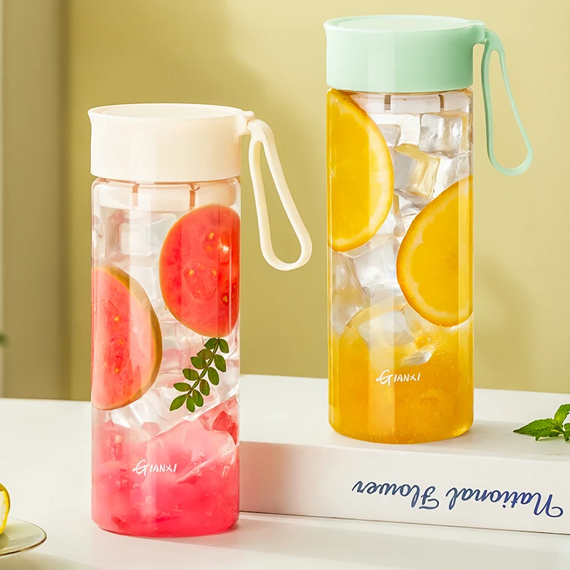 捷安玺水杯2025新款高颜值网红塑料杯学生便携夏天防摔运动杯子