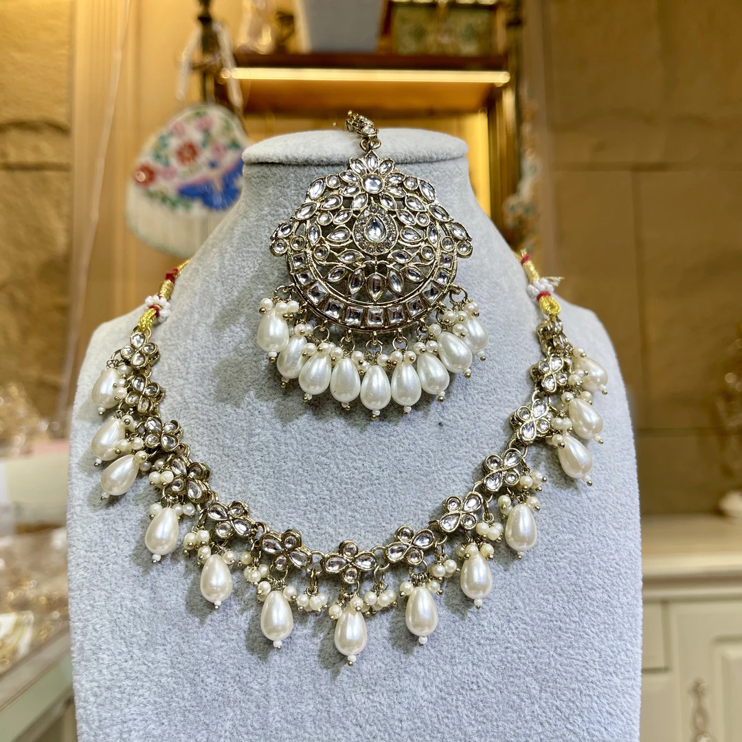 铜合金玻璃项链 04281项链眉心坠印度印巴眉心坠套装气质22018