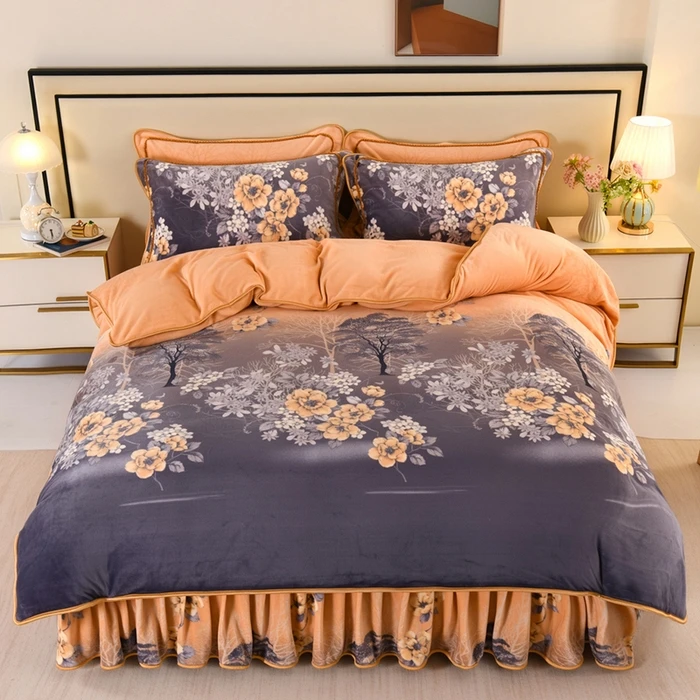 【热卖款】牛奶绒四件套加厚加密可机洗防静电套件双面绒加绒