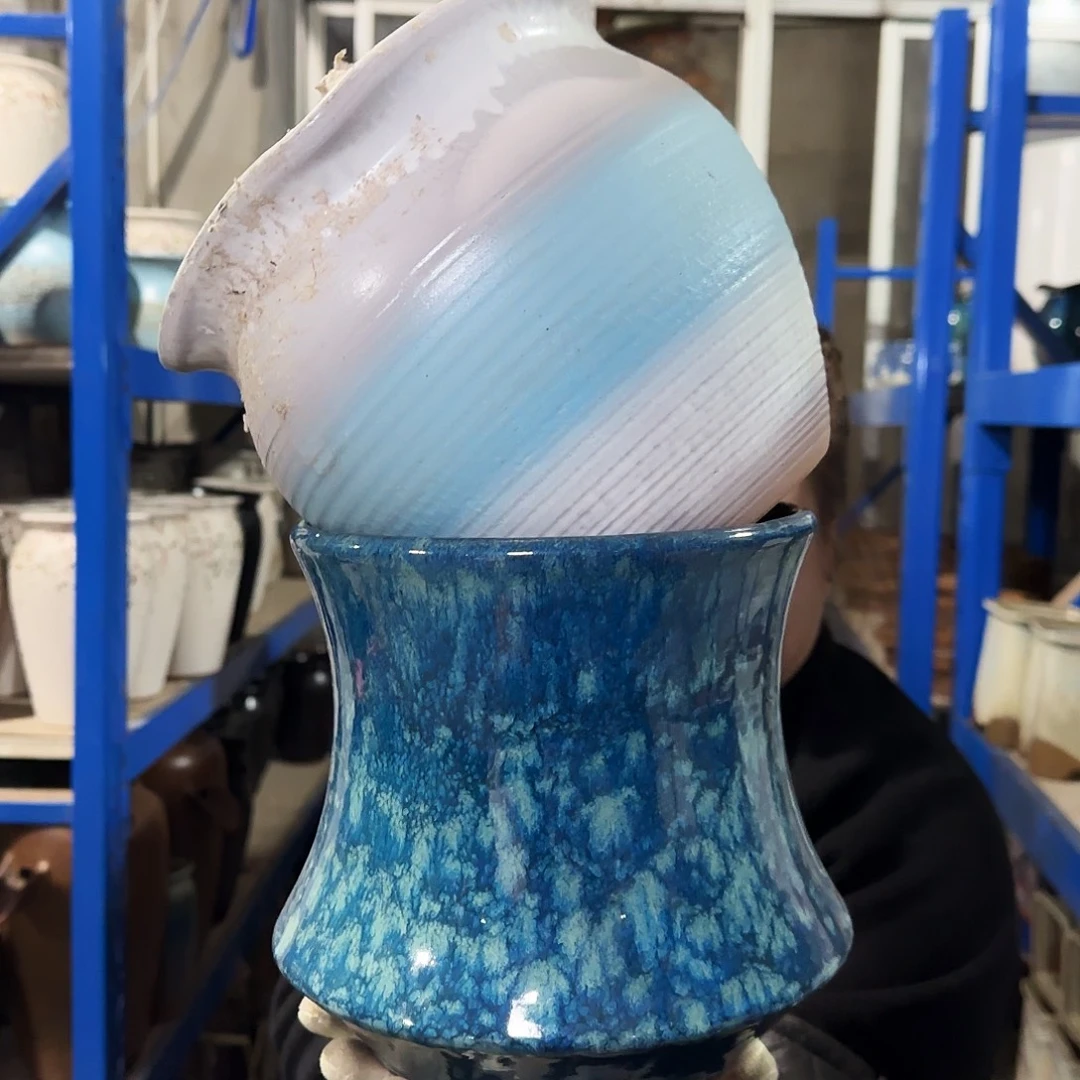 紫砂花盆高18口20