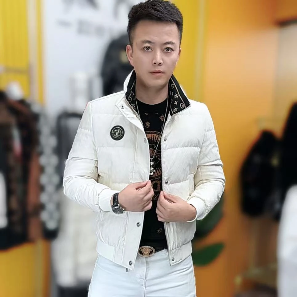 88755冬季新款时尚潮流男士修身立领保暖羽绒服