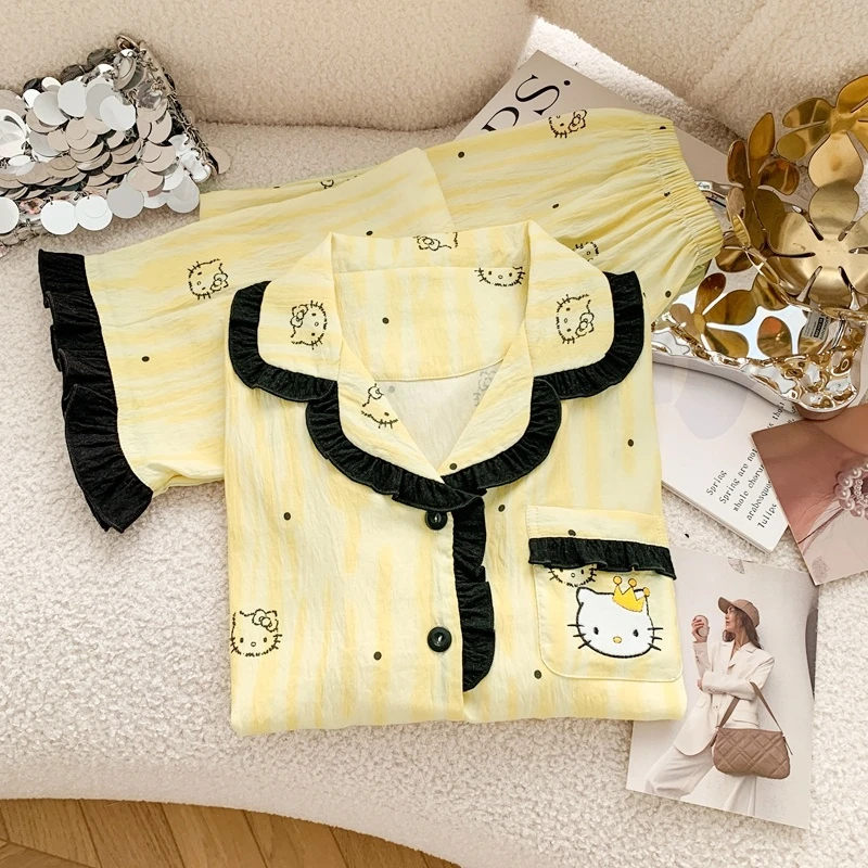 焦糖公主｜加肥加大长袖睡衣春秋薄款微胖家居服胖mm230斤秋季套装