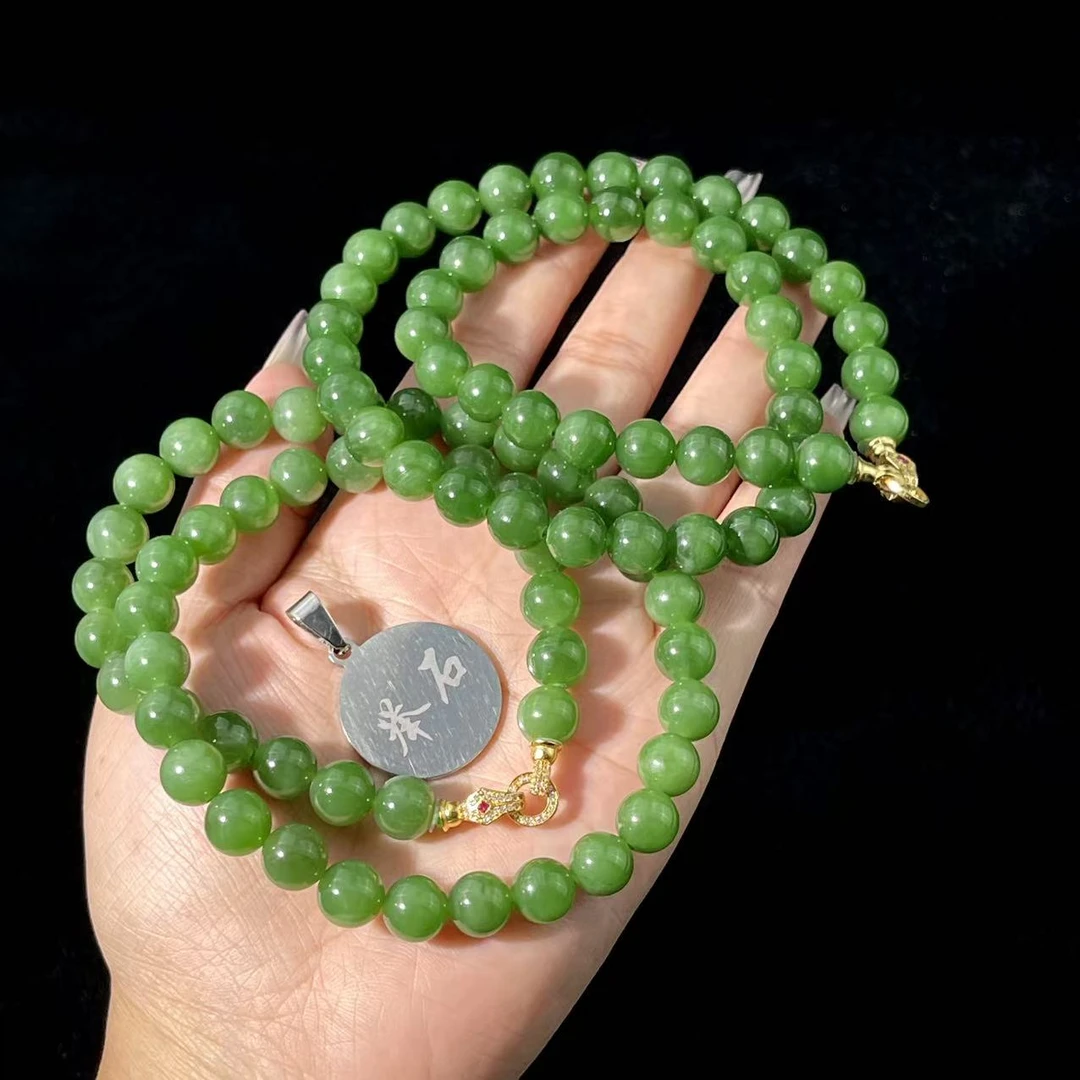 【举石珠宝】ST1109-108-156和田玉项链（一件/多样性发/约9mm+）G