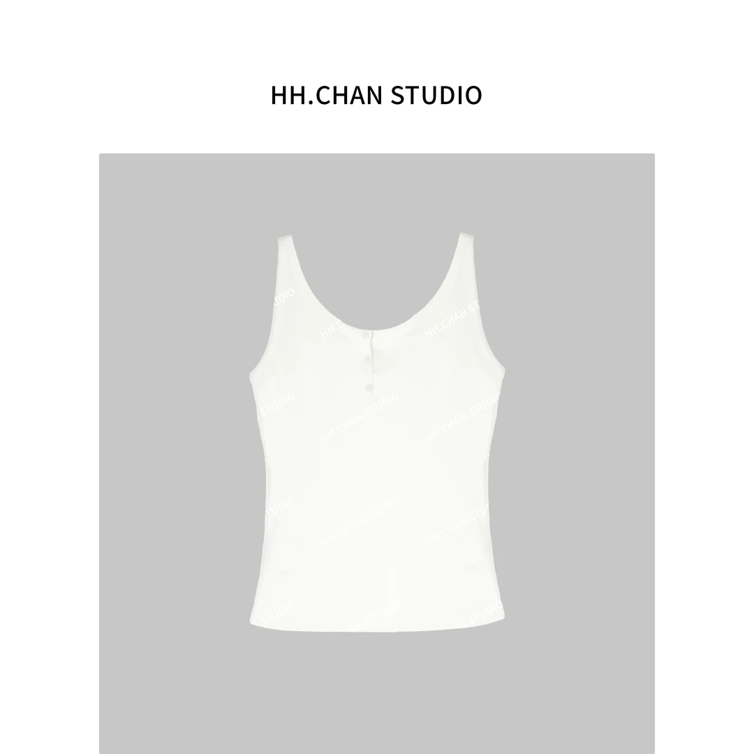 HH.CHAN“简约吊带”2025春夏棉通勤白色时尚休闲百搭打底女士吊带