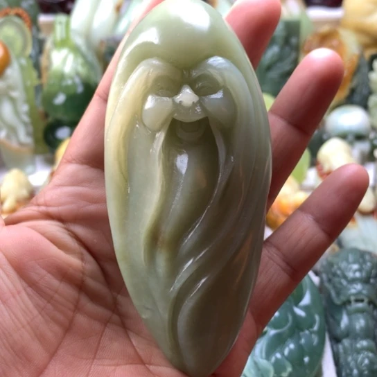 蛇纹石玉未镶嵌岫玉手把件