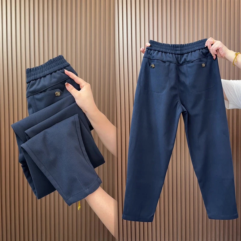 欧货秋季新款休闲裤女哈伦裤宽松显瘦九分裤时尚百搭萝卜裤防风裤