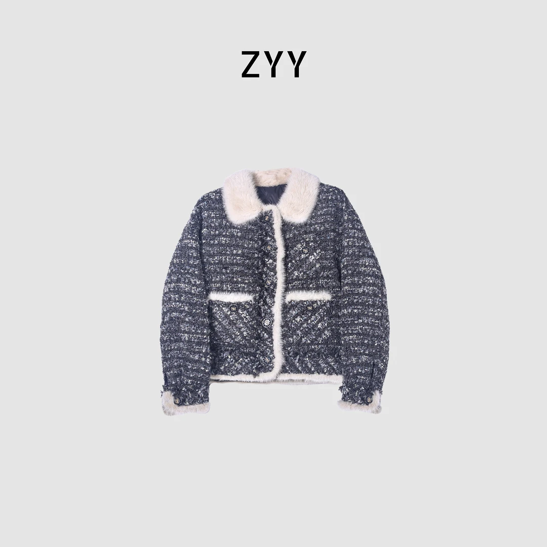 ZYY【雪松威尔】2025/S秋冬白鹅绒轻奢小香羽绒服X25DYRF06184
