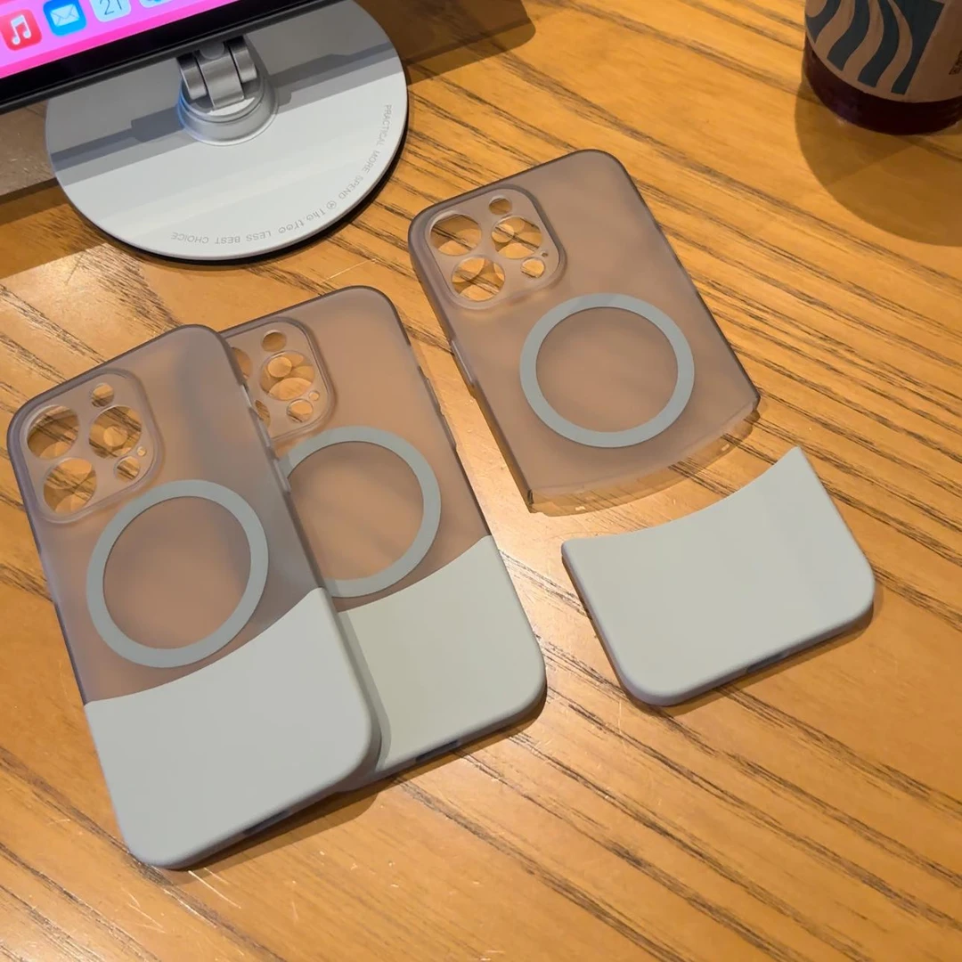 简约钛原色适用iPhone16/15/14拼接磁吸手机壳苹果13/12套11男女