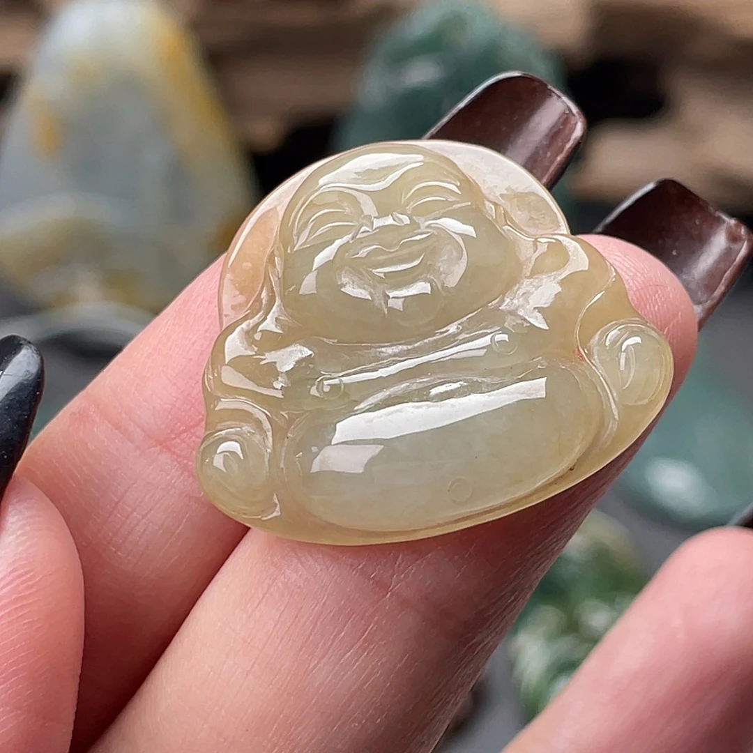 翡翠未镶嵌颈饰佛公