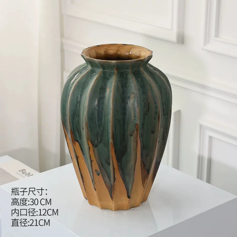 新中式油画风陶瓷花瓶适合客厅样板间民宿用于水养鲜切花