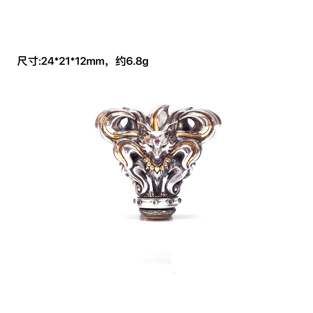 易婵居甄选-『欢喜造物』鎏金灵狐-悦己三通文玩配饰