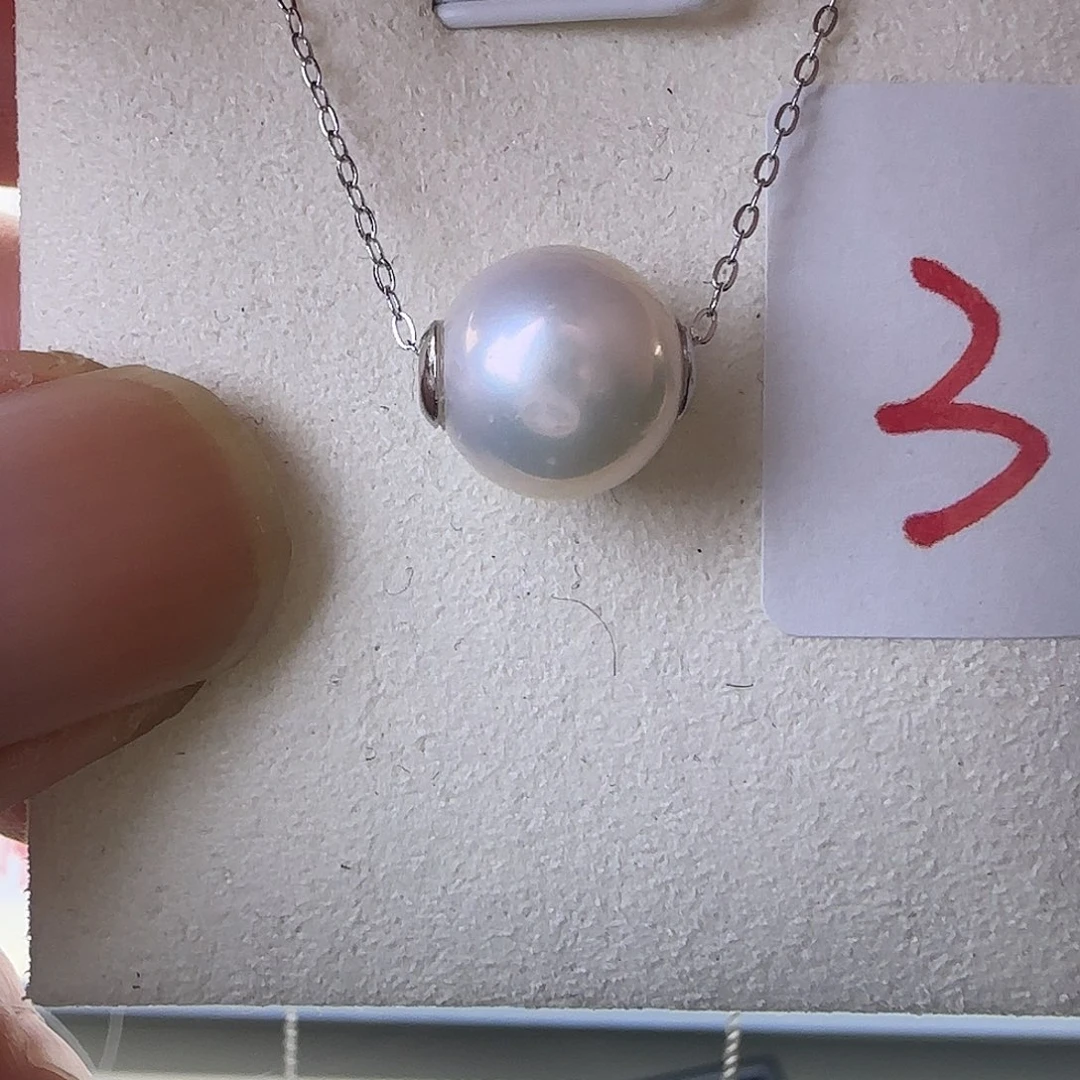 颈饰淡水珍珠银S925镶嵌路路通10-11mm极微瑕