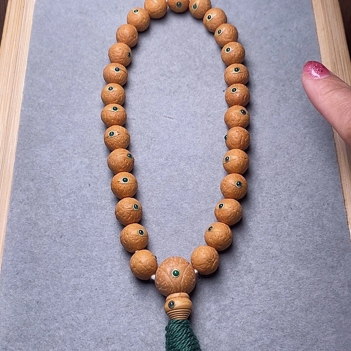 凤眼菩提手串12mm➕绿宝石镶嵌手持