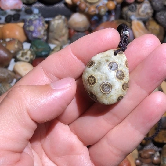 石材钱币石原石吊坠