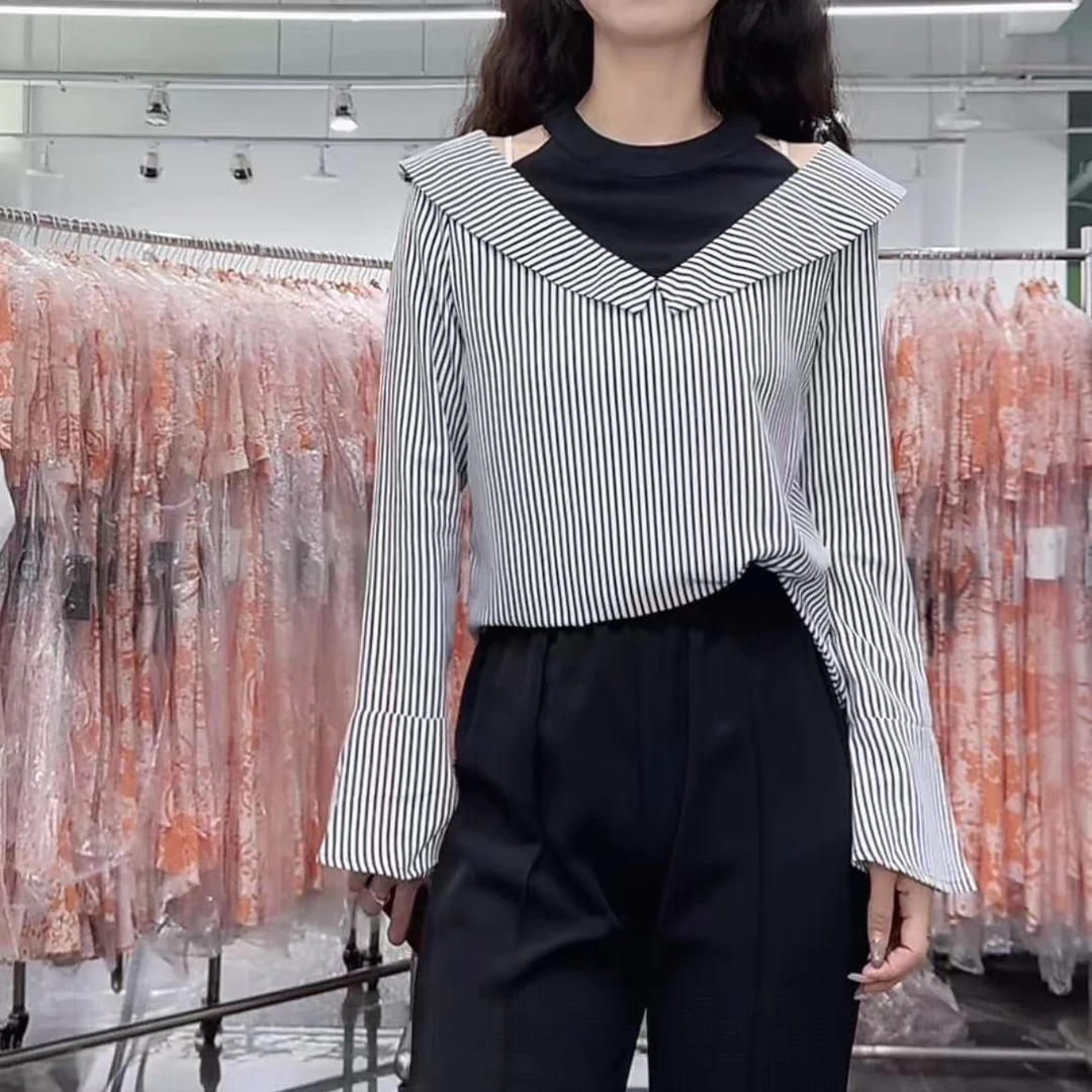 【幻彩SJ】NN023-时尚女装设计感衬衣百搭长袖气质显瘦衬衫设计感