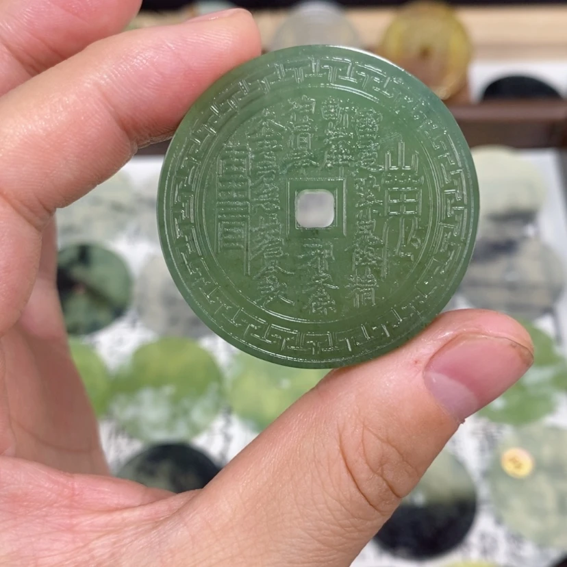 【闪购商品】岫玉未镶嵌颈饰岫玉山鬼花钱吊坠