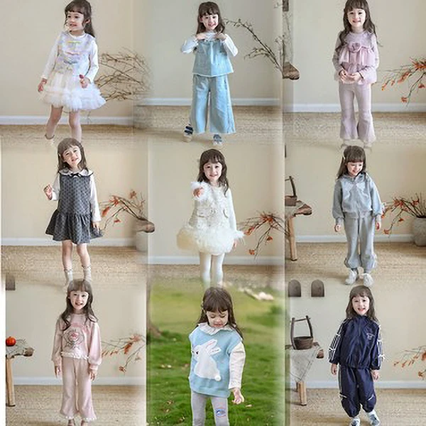 301-360女童夏季时尚洋气套装裤子百搭时髦公主风连衣裙上衣裤子