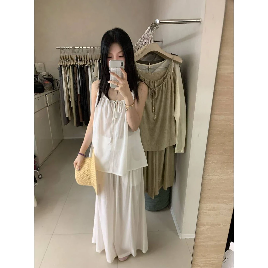 A5252#BLUEPOPS#夏季松弛慵懒‘透气冰凉感’无袖吊带背心 （福利)