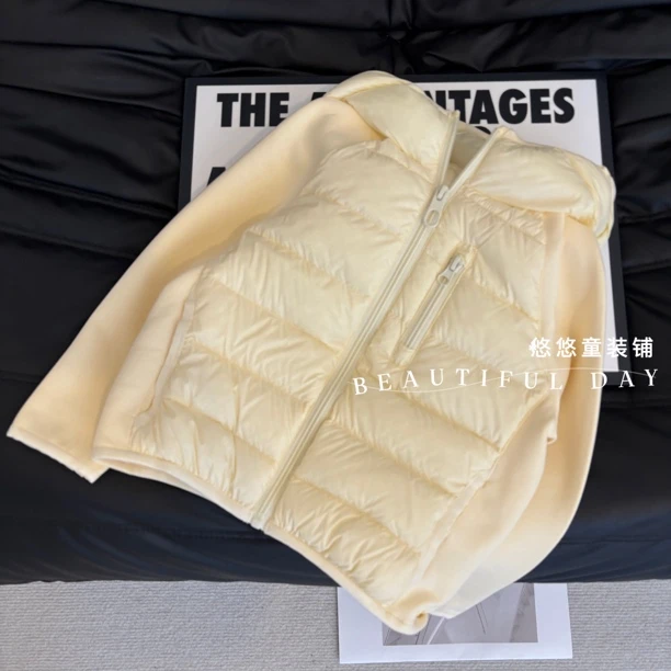 棉服女童轻薄2025新款简约百搭舒适保暖秋冬连帽外套