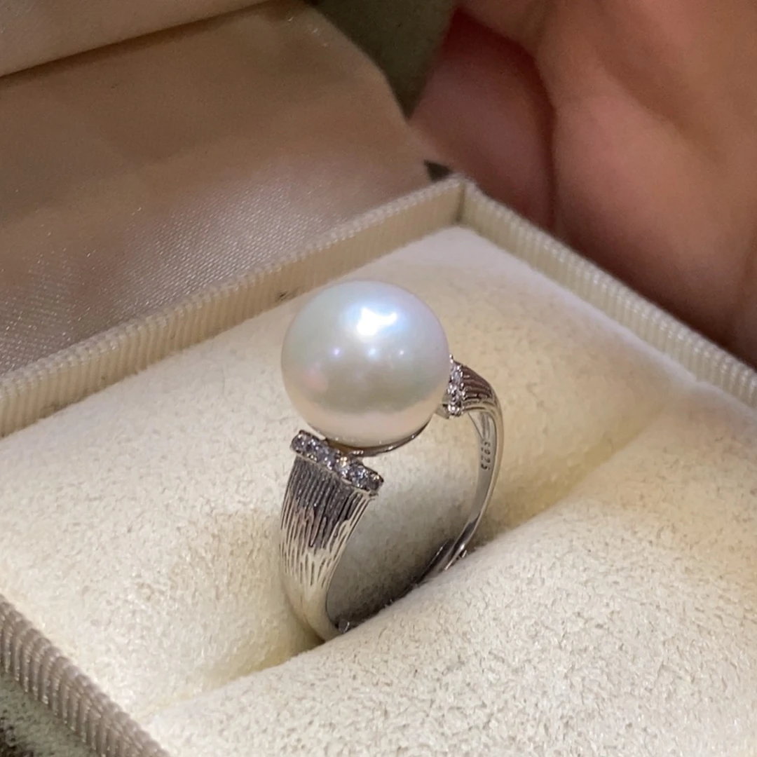 淡水珍珠戒指银S925镶嵌