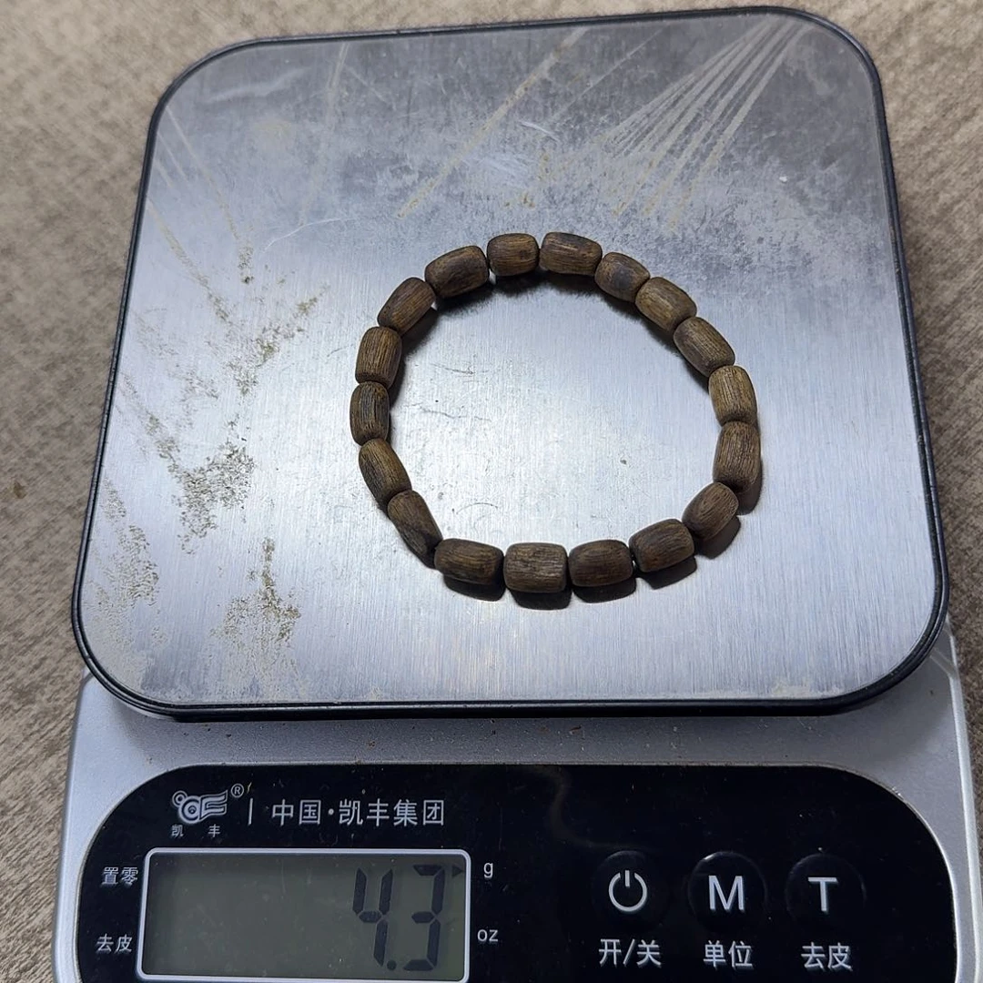 沉香碎屑沉香白棋老料随形树心桶珠单圈0.7
