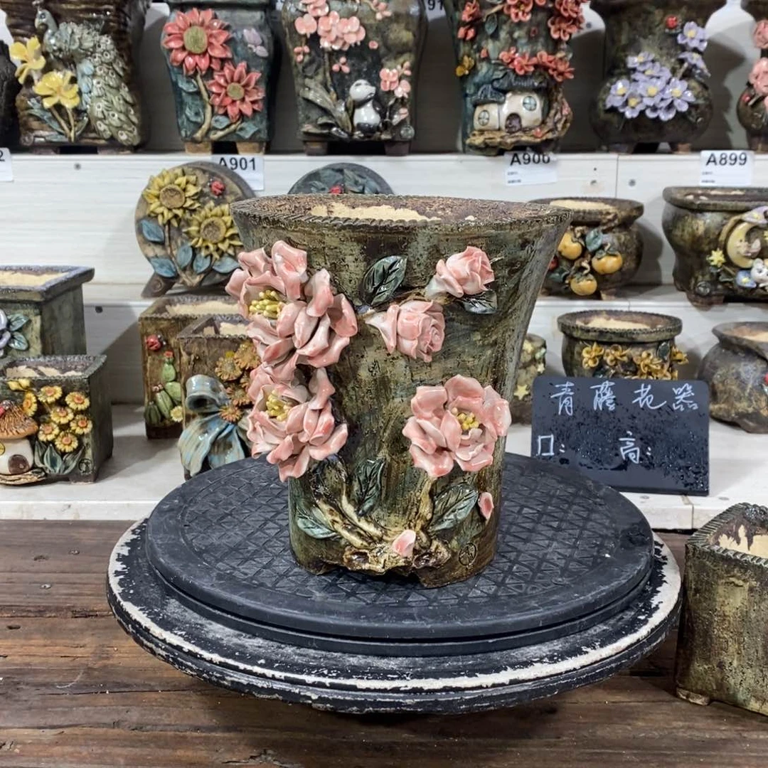 红陶青藤花器多肉花盆