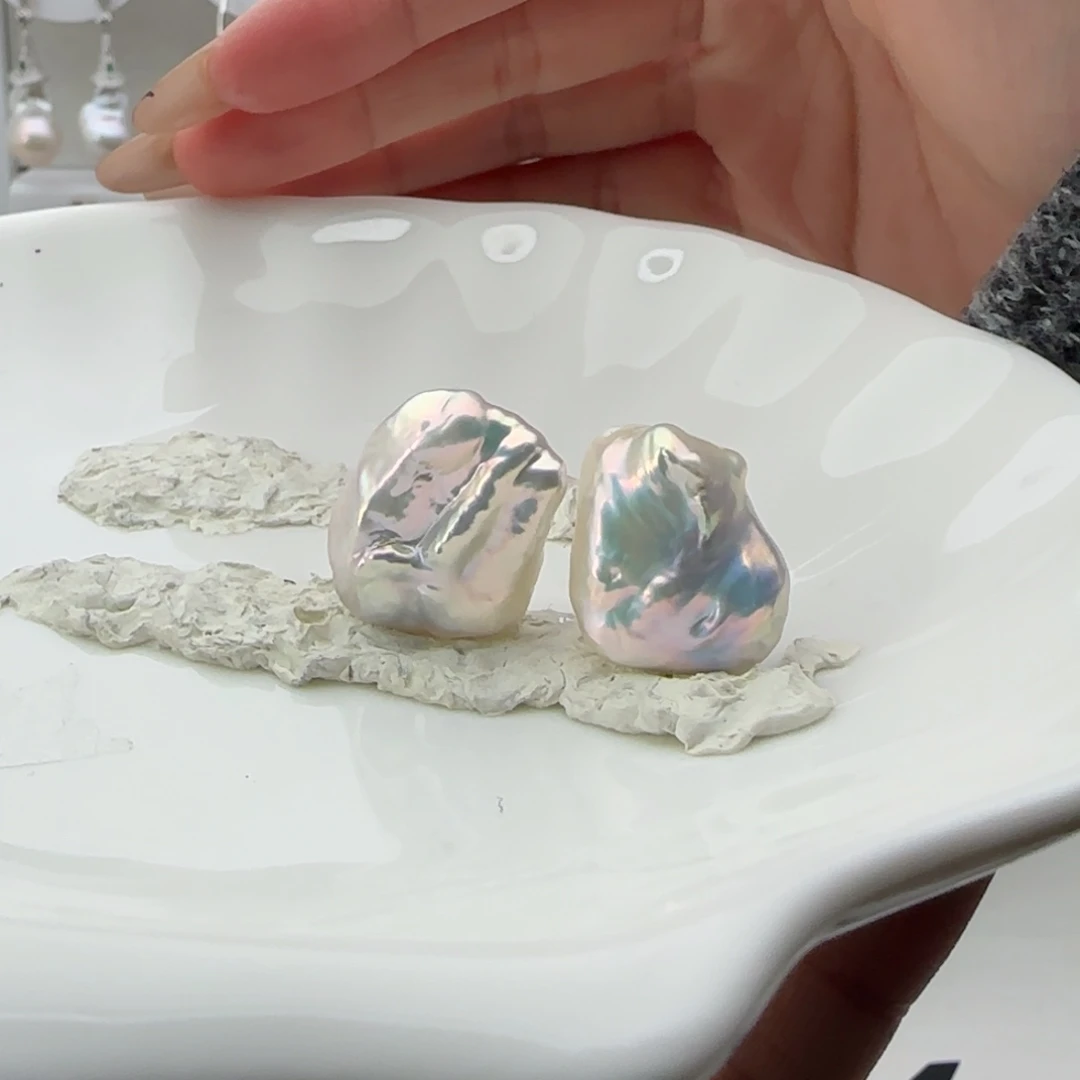 淡水珍珠耳饰银S925镶嵌M**魅