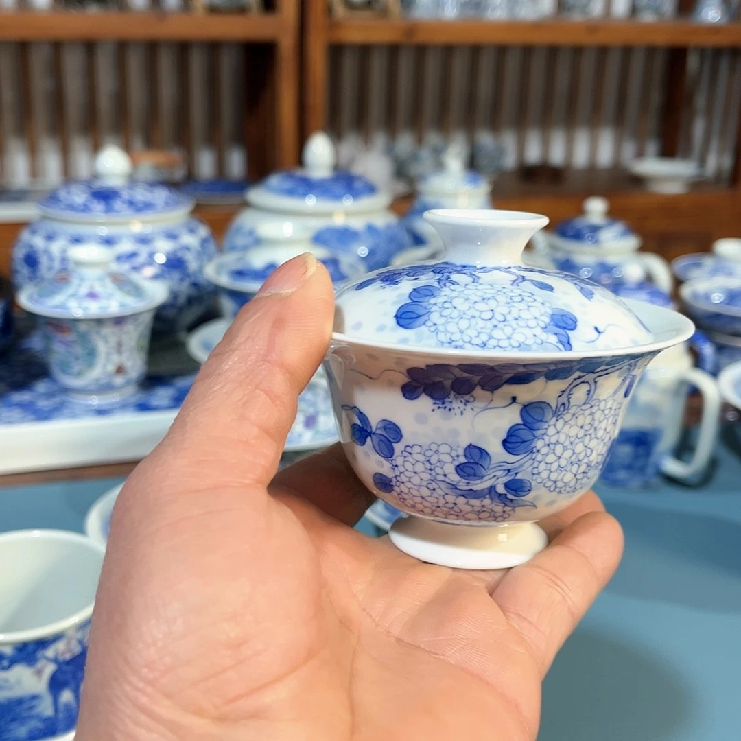 錡镇堂手工手绘盖碗