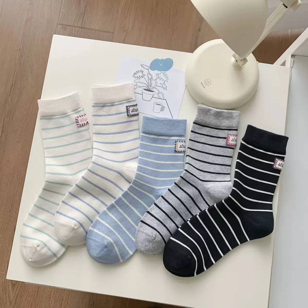 【布标字母】春夏新款中筒袜女士防臭吸汗透气不掉根百搭款