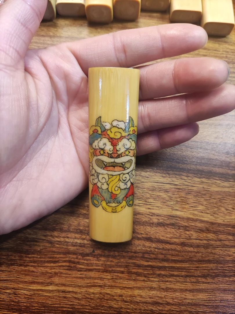 新年福袋【醒狮】小七工艺针刺手工文玩实心玉竹