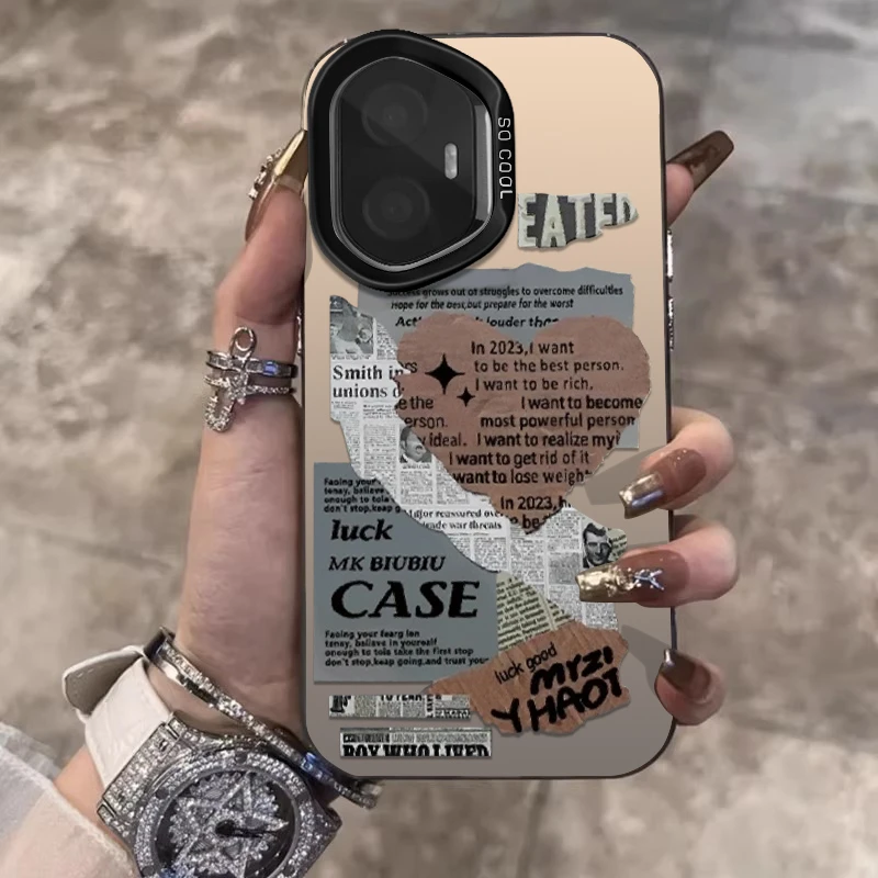 拼接报纸适用于荣耀400pro手机壳新款300Ultra旋转支架200保护套