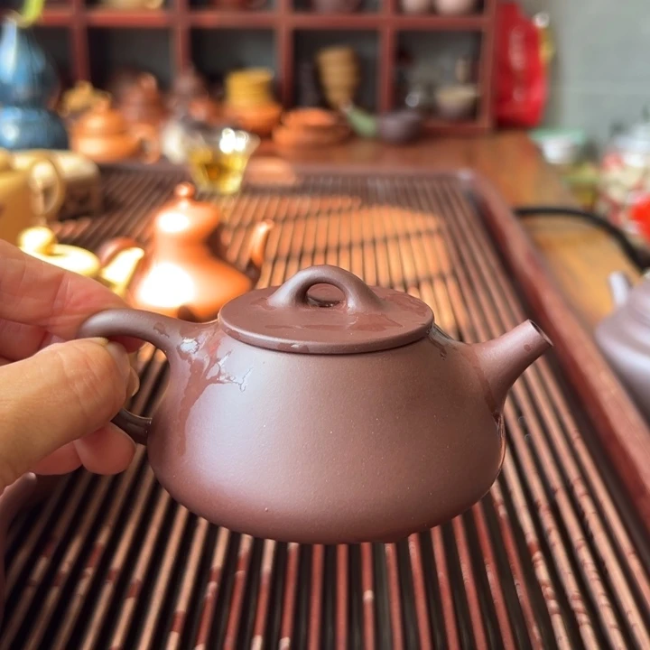 茶壶紫砂紫泥平盖150cc
