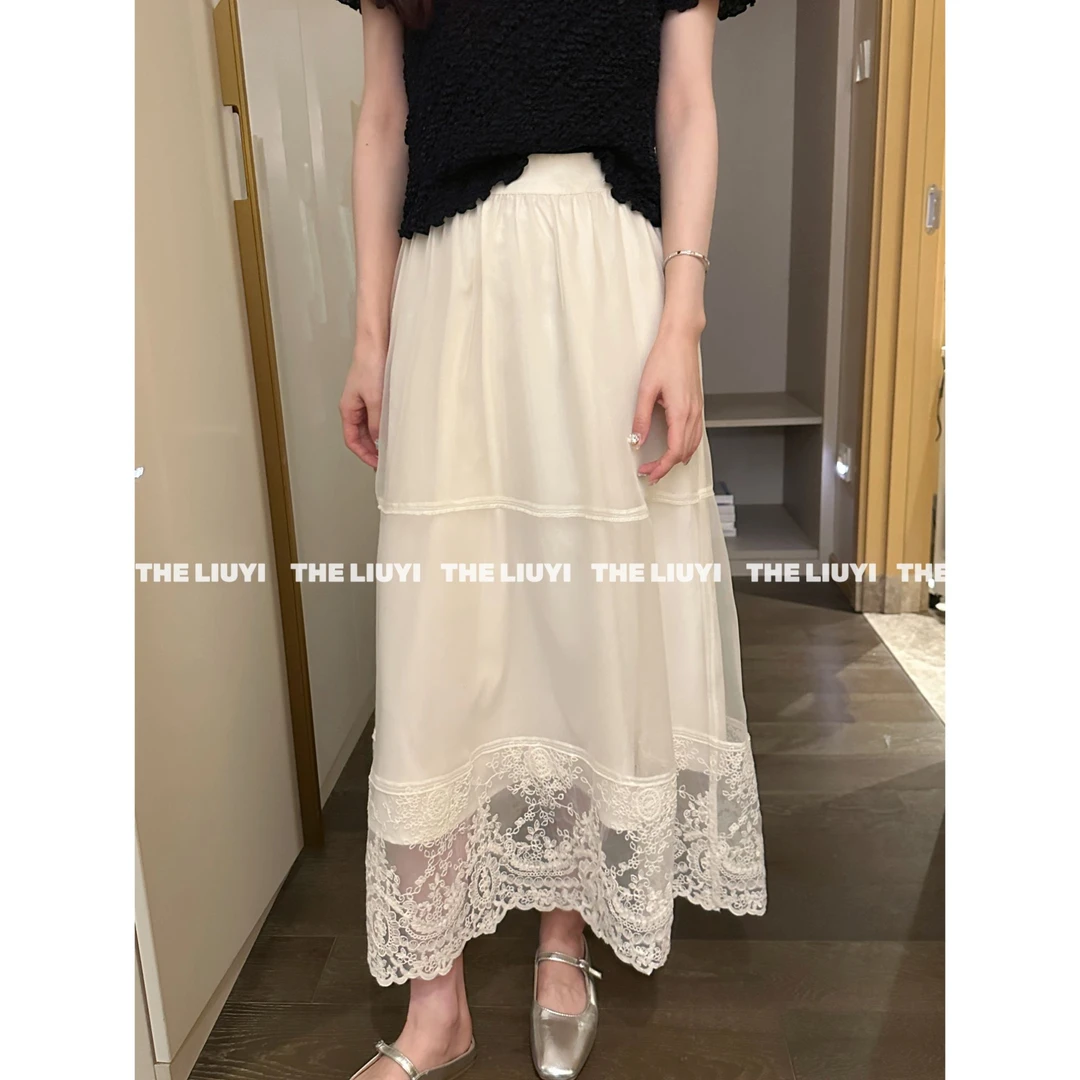 【LIUYI】月笼纱～春夏蕾丝花边仙仙半身裙53124