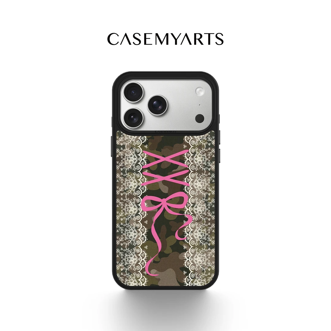 CASEMYARTS迷彩蕾丝轻薄防摔磁吸手机壳适用苹果17/16/15/Pro/Max