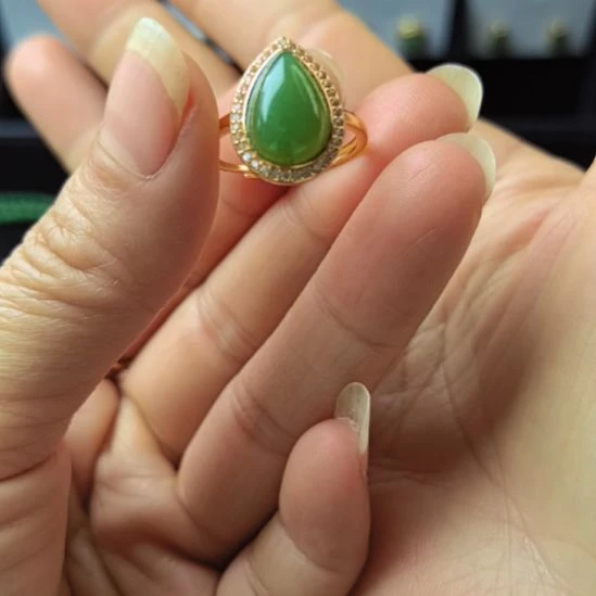 和田玉（碧玉）未镶嵌戒指