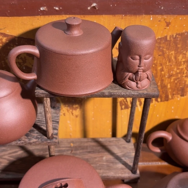 茶壶紫砂紫泥半手工云柱150cc