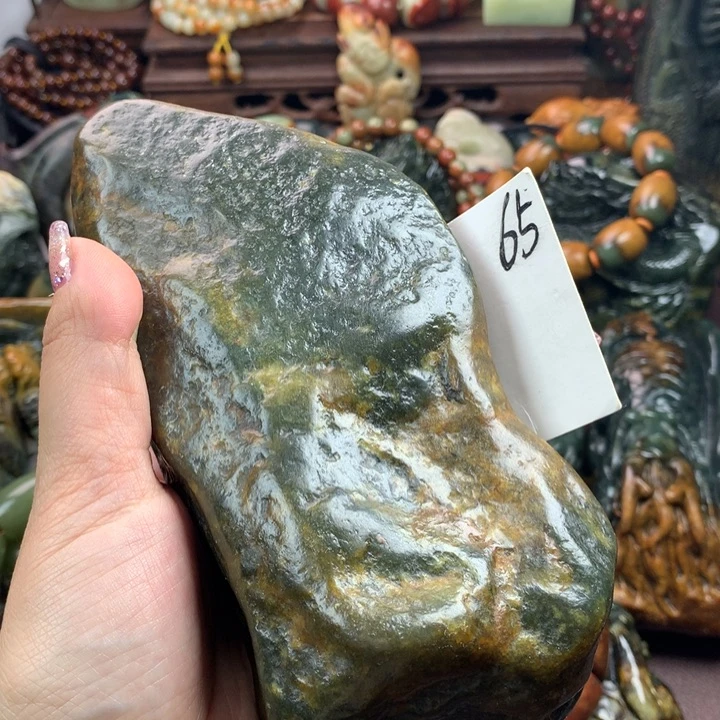 岫岩河磨玉（透闪石质玉）手把未镶嵌