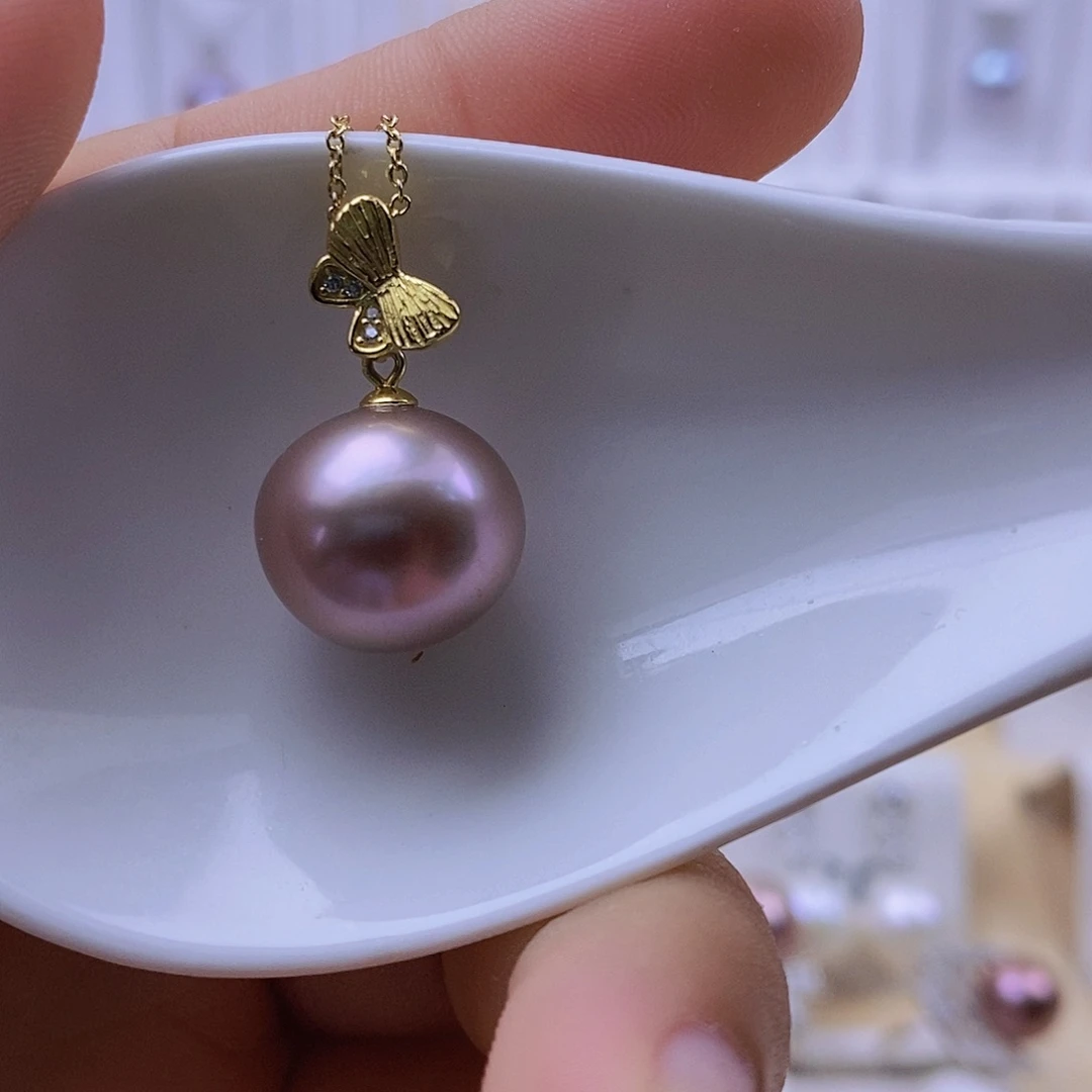 淡水珍珠银S925镶嵌吊坠(赠链)